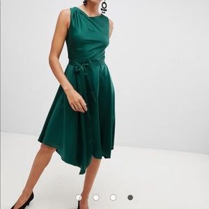 Draped Forest Green Dress